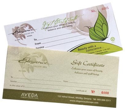 Gift Certificates Numbered